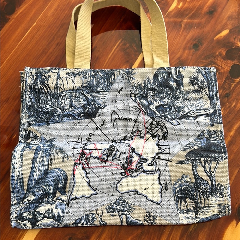 Dior Beige and Blue Tote Bag